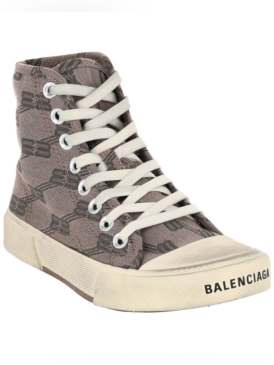 Balenciaga Shoes - Balenciaga Paris High Top BB Monogram Sneakers Women US 4 IT 34 Brown NIB